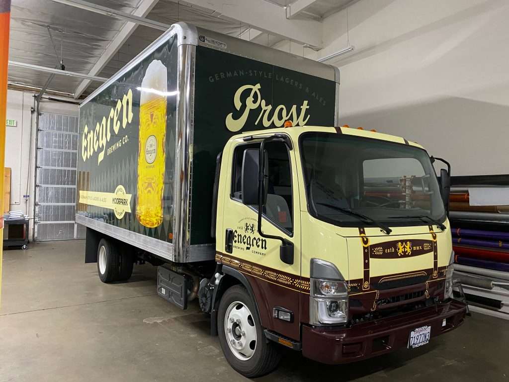 3M IJ180Cv3 with 8518 Gloss Lamination Full Wrap on Izusu Box Truck PS for Enegren Brewery Installation by Accurate Installs
